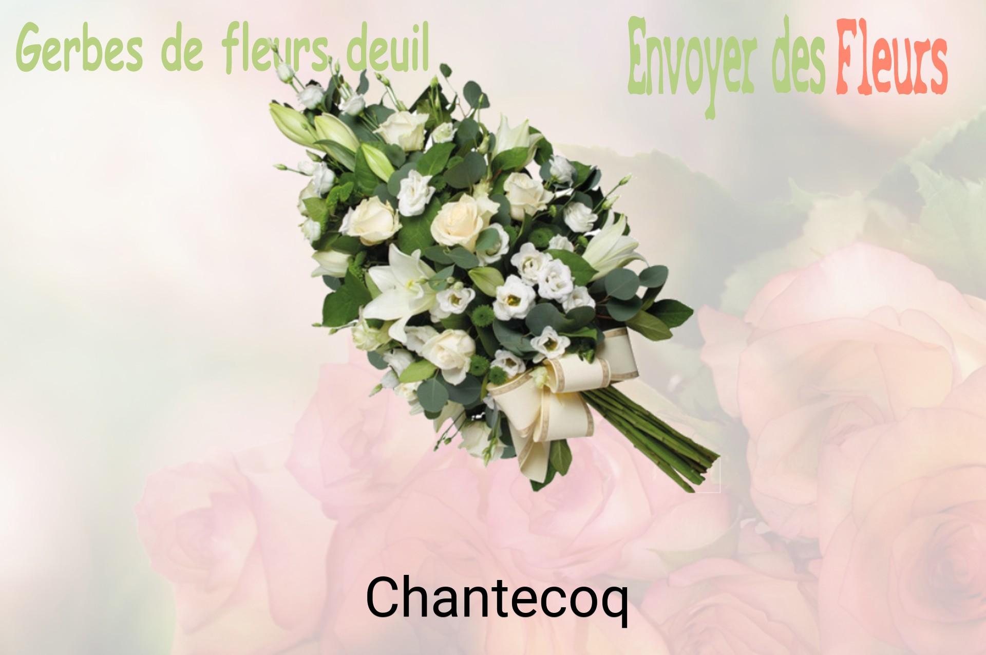 Gerbe de fleurs de deuil livrée à Chantecoq